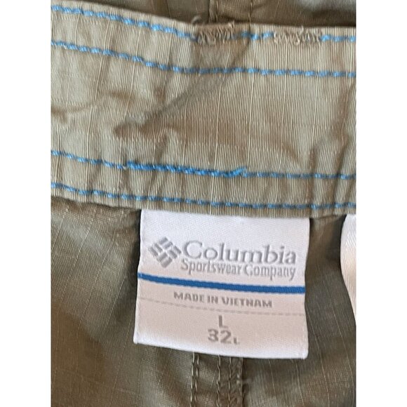 Columbia Shorts Mens Large Cargo Tan 9 Inch Inseam Outdoor Camping Fishing Hike - Picture 7 of 9